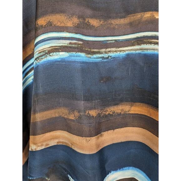 Eskandar Blue Brown Abstract Painted Stripes Bateau Neck Tunic Size 1 US 10/12 - Picture 9 of 16